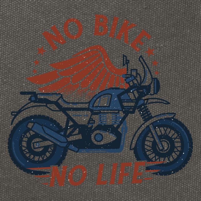 No Bike No Life Motrocycle Cotton Canvas Backpack