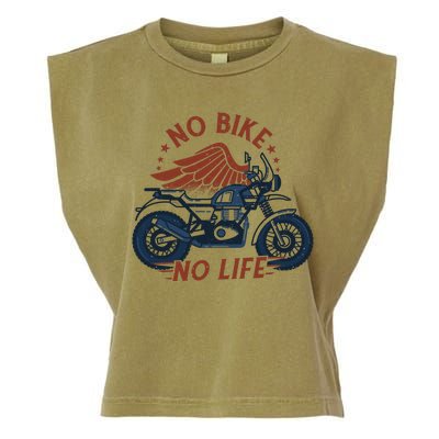 No Bike No Life Motrocycle Garment-Dyed Women's Muscle Tee