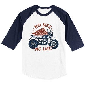 No Bike No Life Motrocycle Baseball Sleeve Shirt