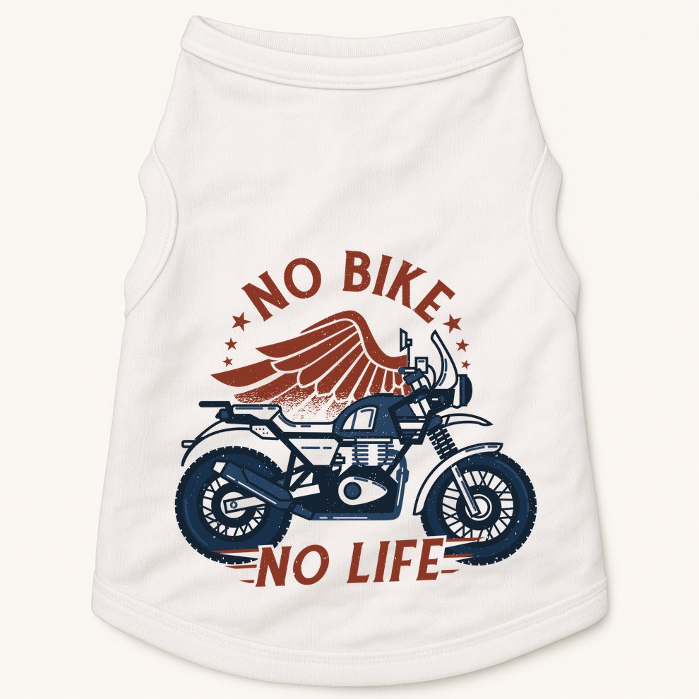 No Bike No Life Motrocycle Doggie Tank