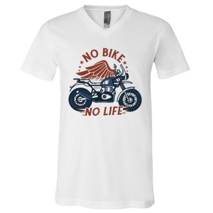 No Bike No Life Motrocycle V-Neck T-Shirt