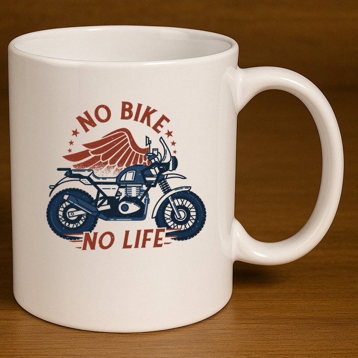 No Bike No Life Motrocycle 11oz C Handle Ceramic Mug