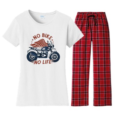 No Bike No Life Motrocycle Women's Flannel Pajama Set