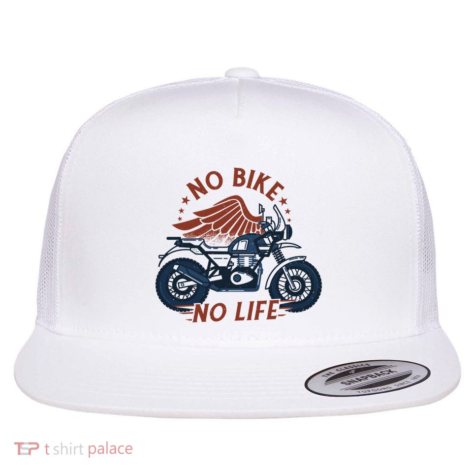 No Bike No Life Motrocycle Flatbill Hat