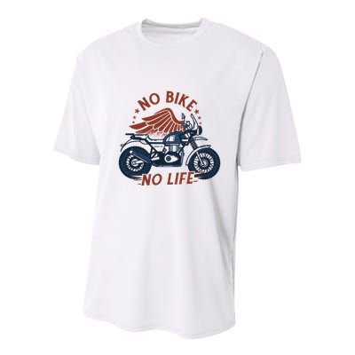 No Bike No Life Motrocycle Youth Performance Sprint T-Shirt