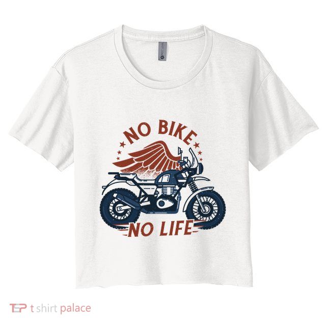 No Bike No Life Motrocycle Crop Top