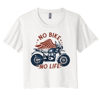 No Bike No Life Motrocycle Women's Crop Top Tee