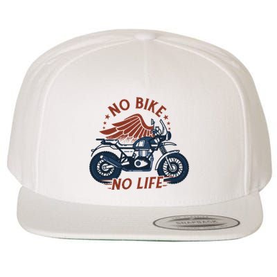 No Bike No Life Motrocycle Wool Snapback Cap