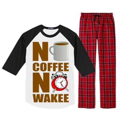 No Coffee No Wakee Raglan Sleeve Pajama Set