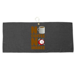 No Coffee No Wakee Large Microfiber Waffle Golf Towel