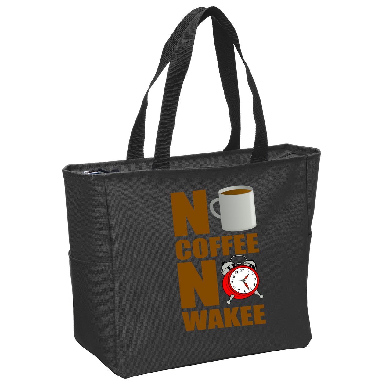 No Coffee No Wakee Zip Tote Bag