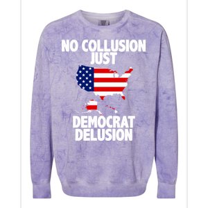 No Collusion Just Democrat delusion Colorblast Crewneck Sweatshirt