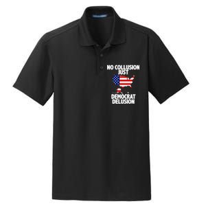 No Collusion Just Democrat delusion Dry Zone Grid Polo