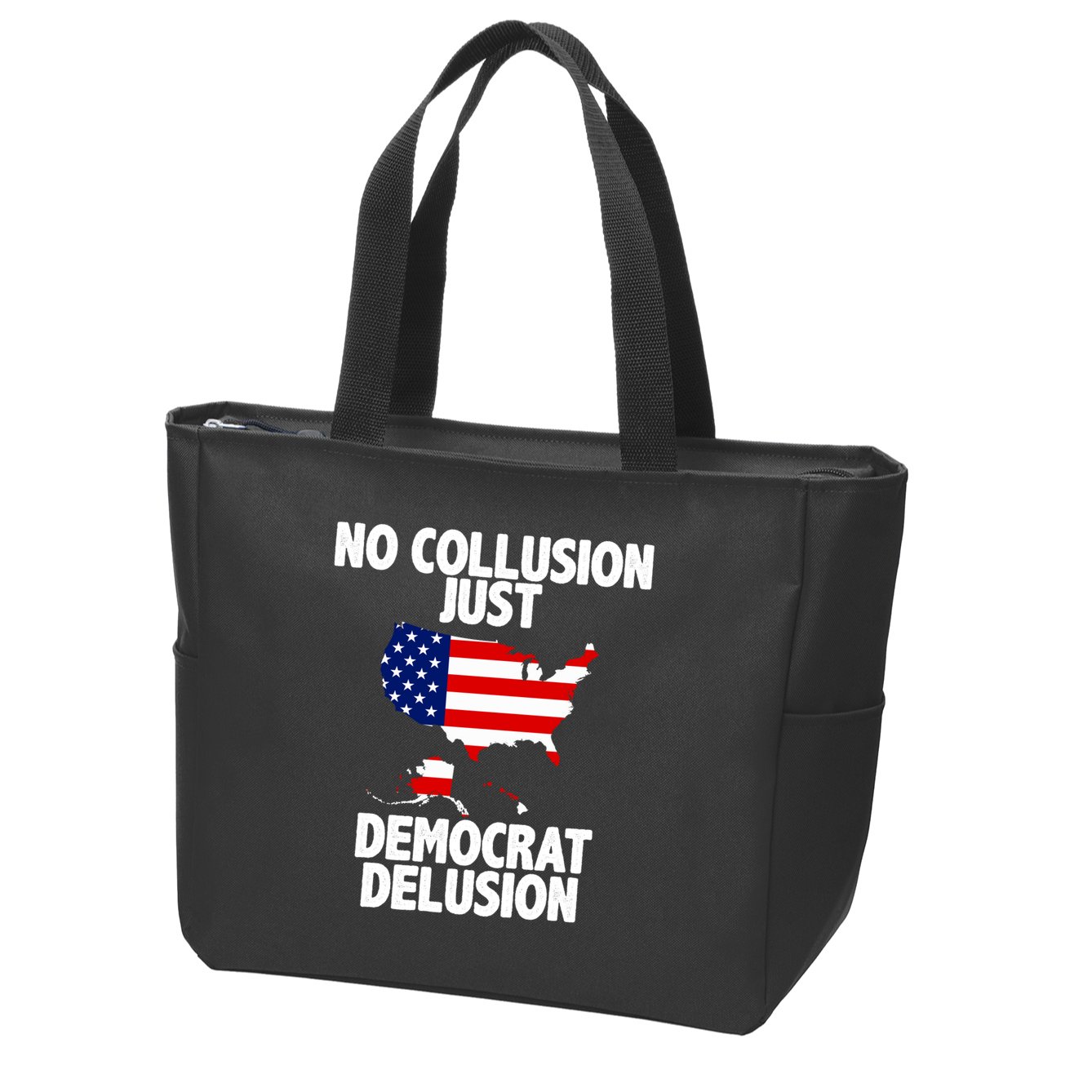 No Collusion Just Democrat delusion Zip Tote Bag