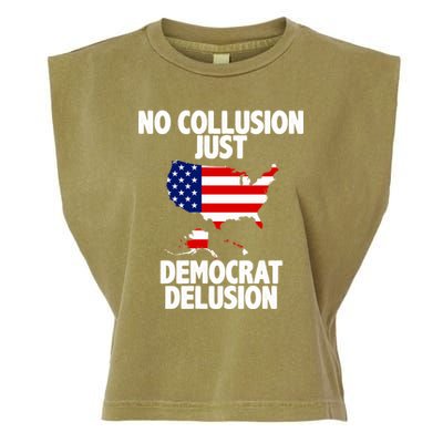 No Collusion Just Democrat delusion Garment-Dyed Women's Muscle Tee