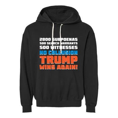 No Collusion Trump Wins Again Garment-Dyed Fleece Hoodie