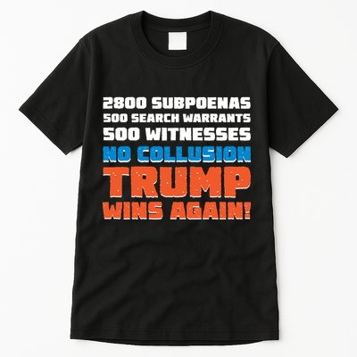 No Collusion Trump Wins Again Tall T-Shirt