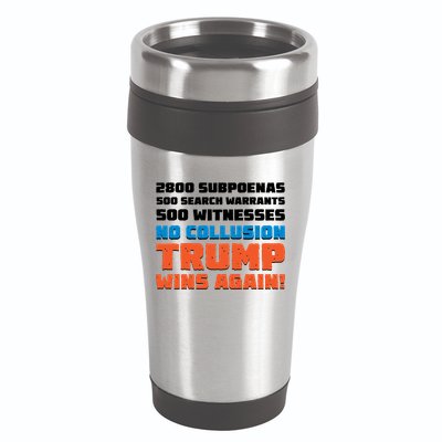 No Collusion Trump Wins Again 16oz Travel Tumbler