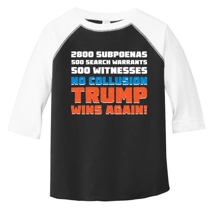 No Collusion Trump Wins Again Toddler Fine Jersey T-Shirt