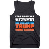 No Collusion Trump Wins Again Tank Top