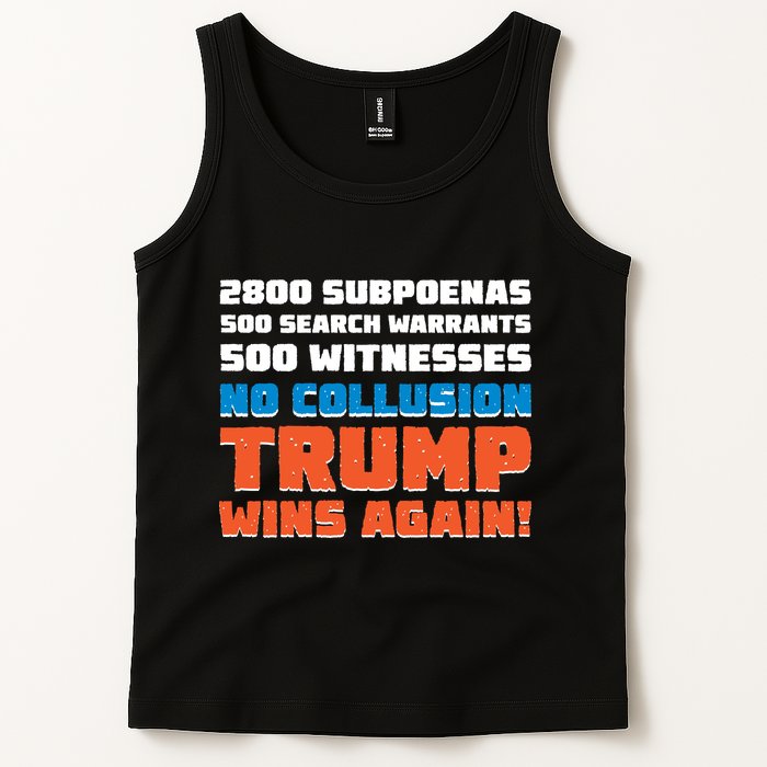 No Collusion Trump Wins Again Tank Top
