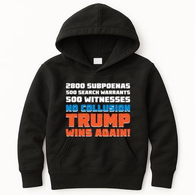 No Collusion Trump Wins Again Kids Hoodie