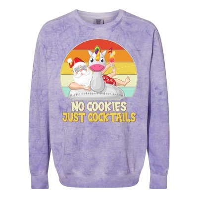 No Cookies Just Cocktails Summer Vacation Santa Claus Colorblast Crewneck Sweatshirt