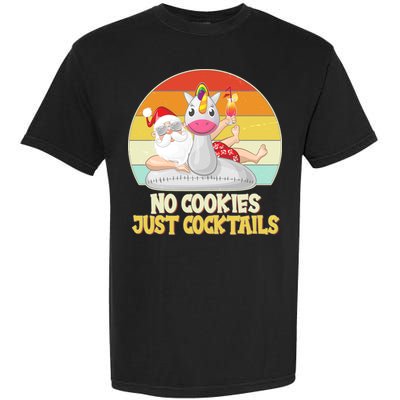 No Cookies Just Cocktails Summer Vacation Santa Claus Garment-Dyed Heavyweight T-Shirt