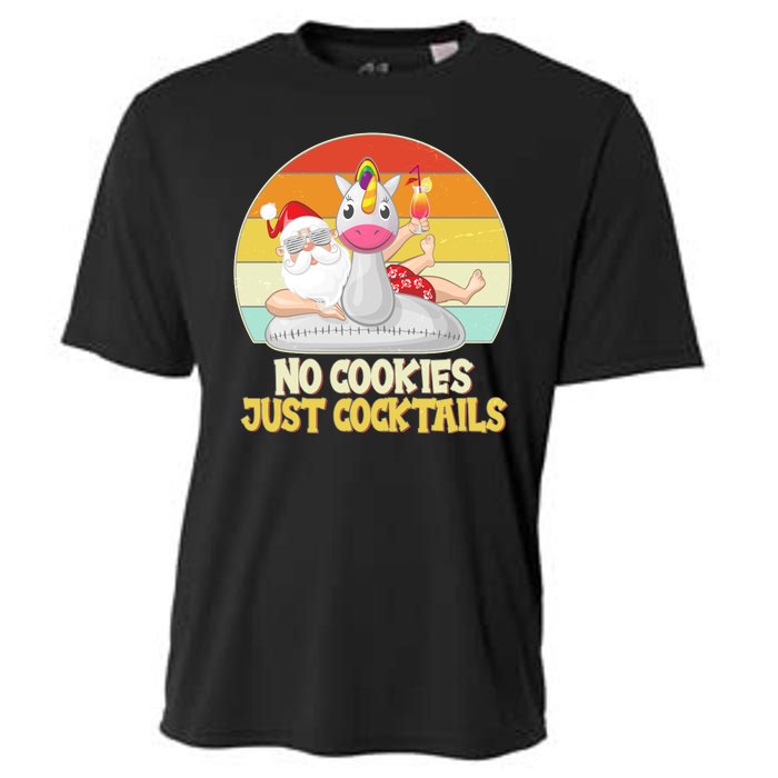 No Cookies Just Cocktails Summer Vacation Santa Claus Cooling Performance Crew T-Shirt