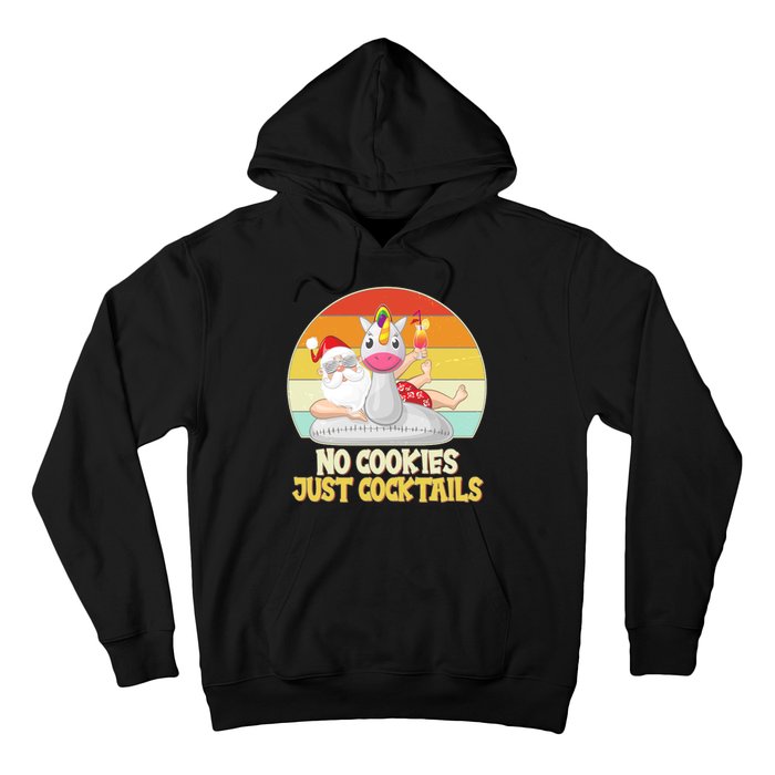 No Cookies Just Cocktails Summer Vacation Santa Claus Hoodie