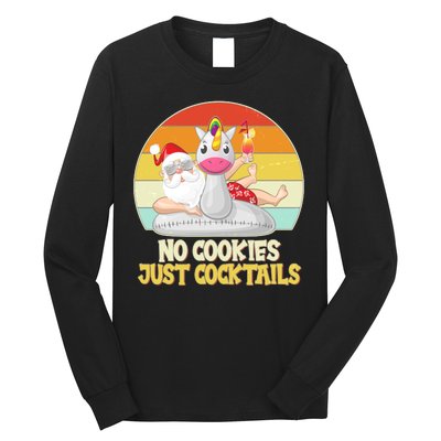 No Cookies Just Cocktails Summer Vacation Santa Claus Long Sleeve Shirt