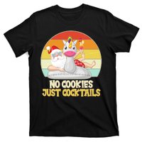 No Cookies Just Cocktails Summer Vacation Santa Claus T-Shirt