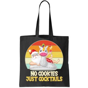 No Cookies Just Cocktails Summer Vacation Santa Claus Tote Bag