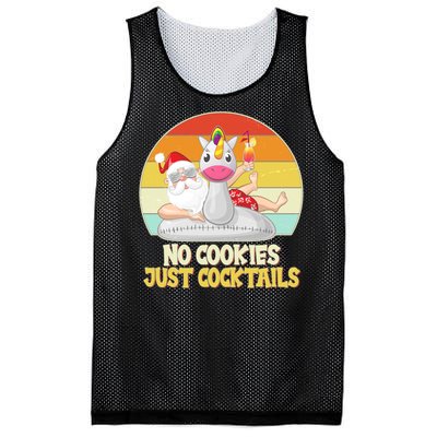 No Cookies Just Cocktails Summer Vacation Santa Claus Mesh Reversible Basketball Jersey Tank