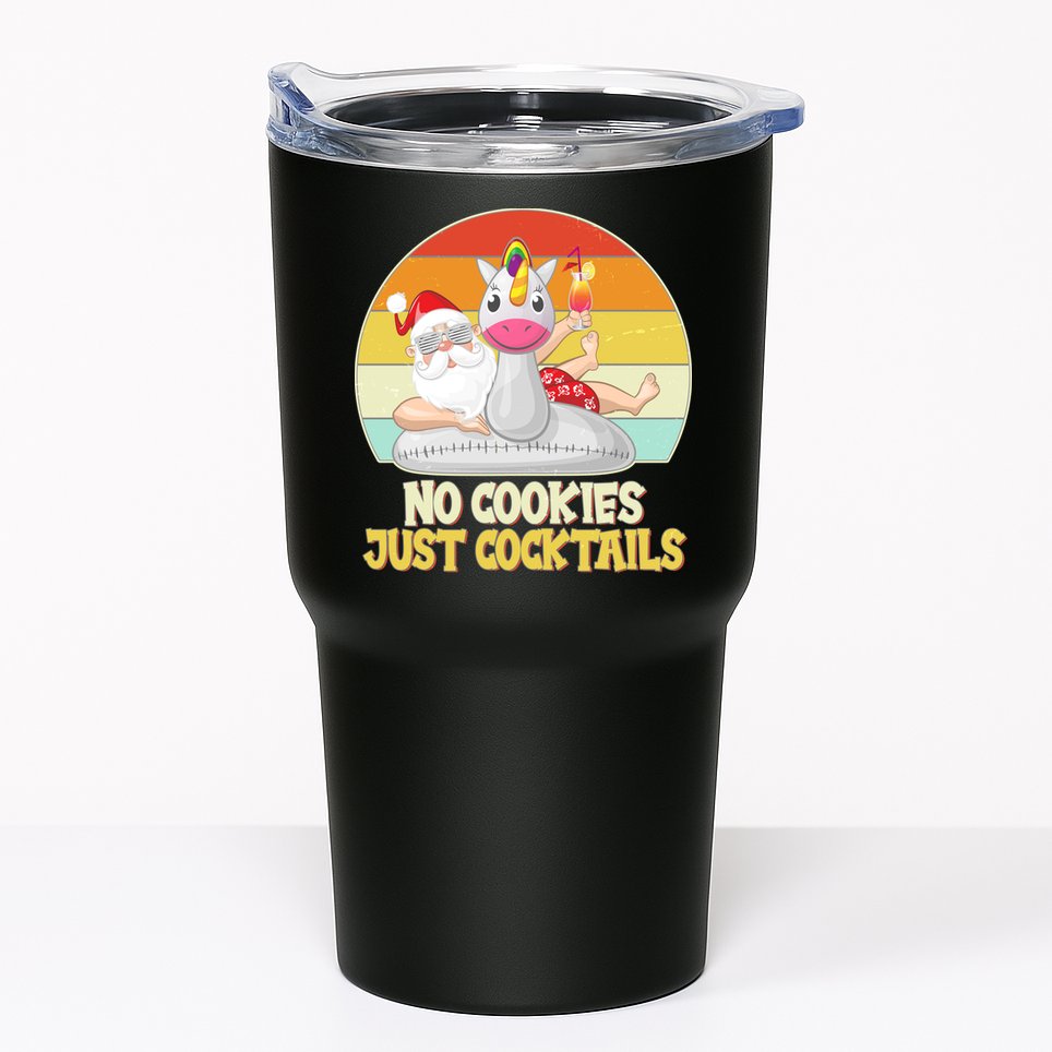 No Cookies Just Cocktails Summer Vacation Santa Claus Tumbler