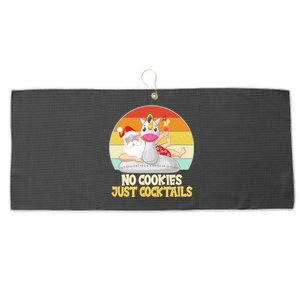 No Cookies Just Cocktails Summer Vacation Santa Claus Large Microfiber Waffle Golf Towel