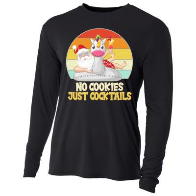 No Cookies Just Cocktails Summer Vacation Santa Claus Cooling Performance Long Sleeve Crew