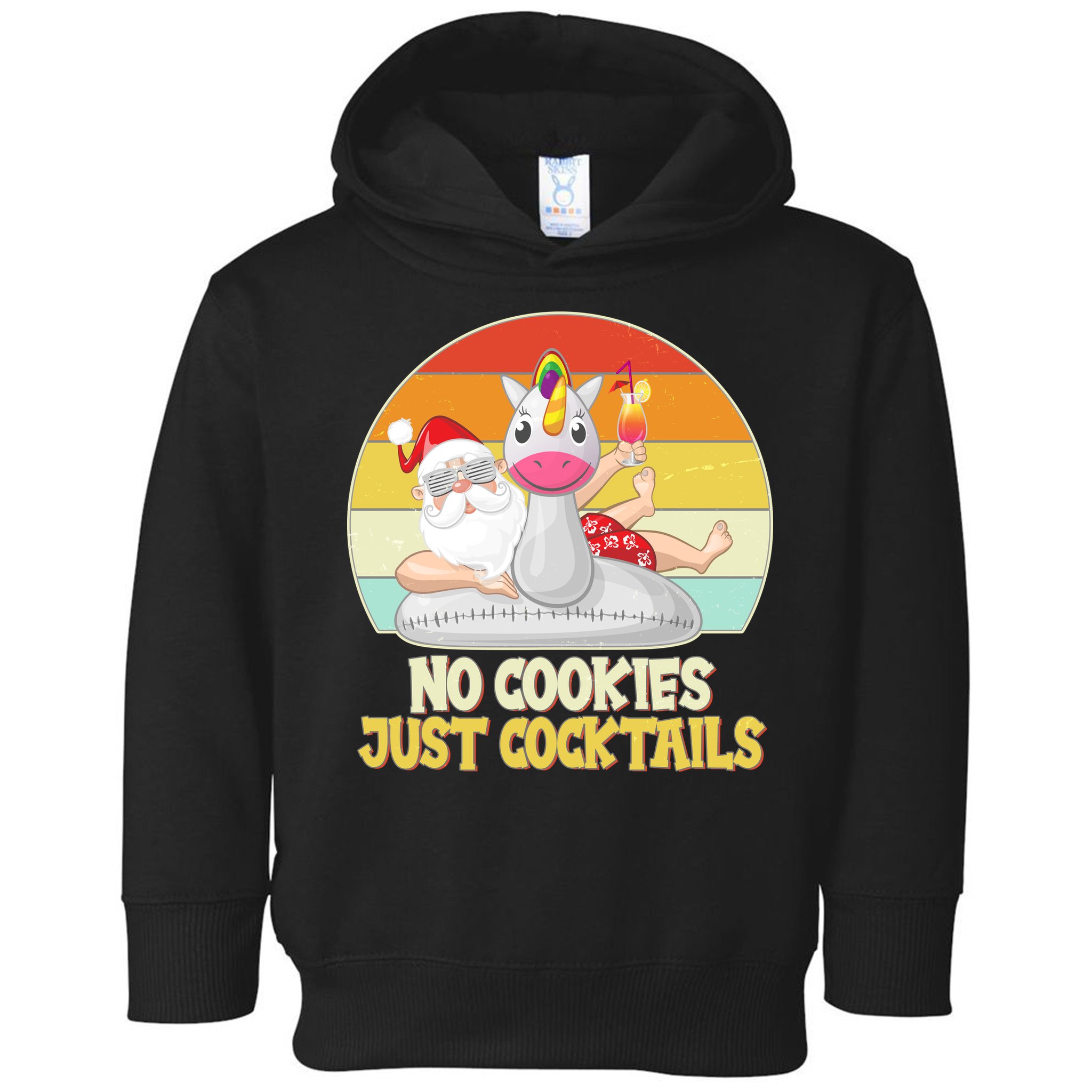 No Cookies Just Cocktails Summer Vacation Santa Claus Toddler Hoodie