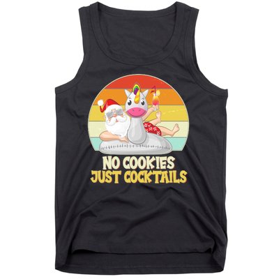 No Cookies Just Cocktails Summer Vacation Santa Claus Tank Top