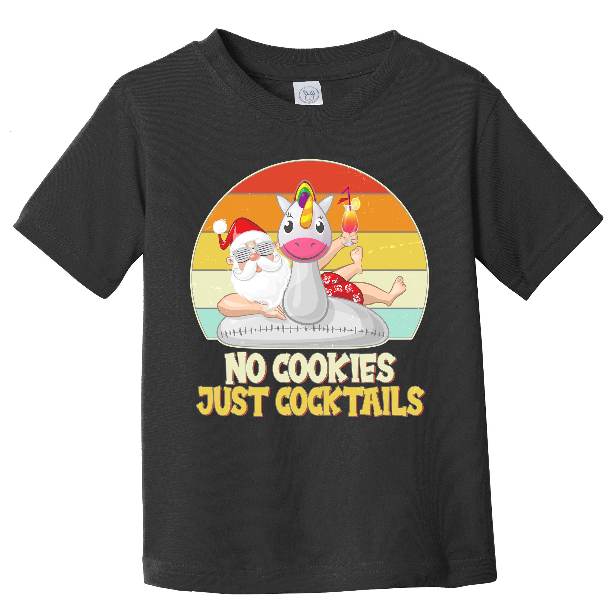 No Cookies Just Cocktails Summer Vacation Santa Claus Toddler T-Shirt