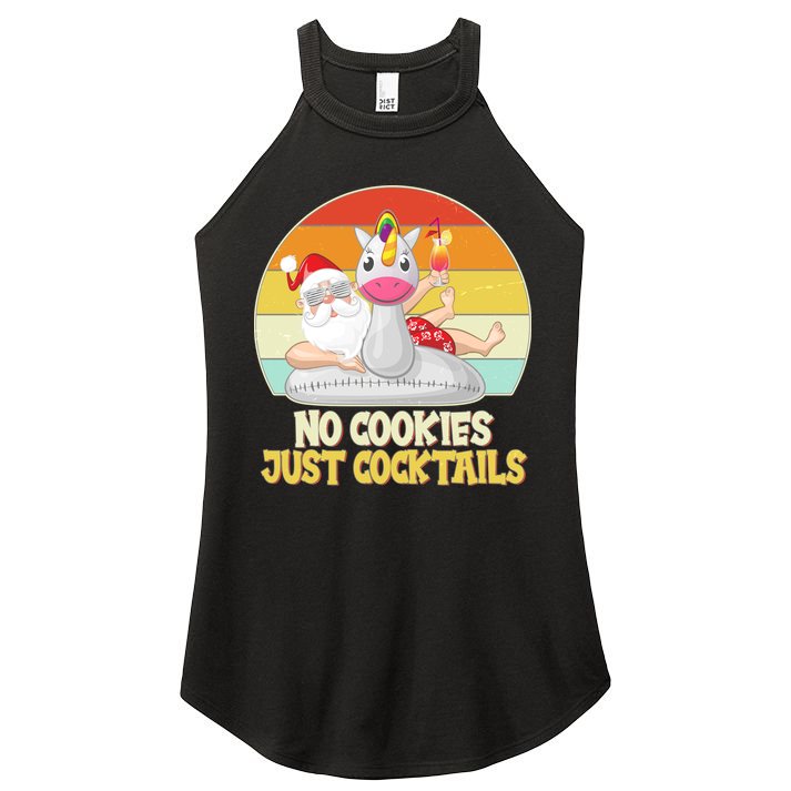 No Cookies Just Cocktails Summer Vacation Santa Claus Women's Perfect Tri Rocker Tank