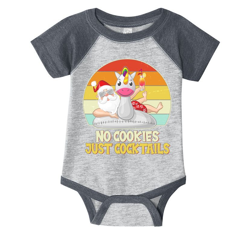 No Cookies Just Cocktails Summer Vacation Santa Claus Infant Baby Jersey Bodysuit