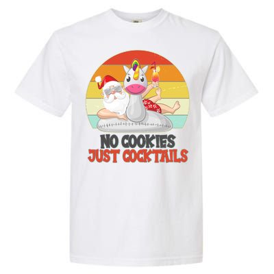 No Cookies Just Cocktails Summer Vacation Santa Claus Garment-Dyed Heavyweight T-Shirt