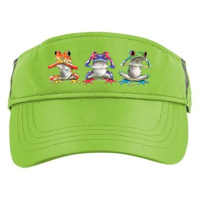 No Evil Colorful Frogs Adult Drive Performance Visor