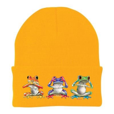 No Evil Colorful Frogs Knit Cap Winter Beanie