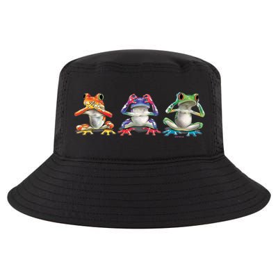 No Evil Colorful Frogs Cool Comfort Performance Bucket Hat