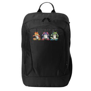 No Evil Colorful Frogs City Backpack