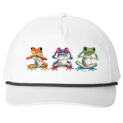 No Evil Colorful Frogs Snapback Five-Panel Rope Hat