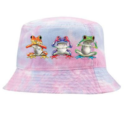 No Evil Colorful Frogs Tie-Dyed Bucket Hat