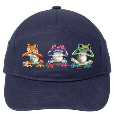 No Evil Colorful Frogs 7-Panel Snapback Hat